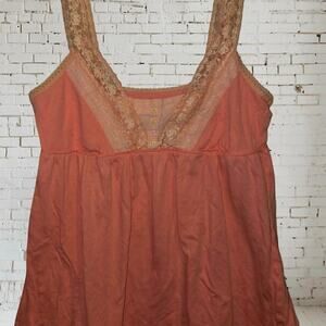 [VINTAGE Y2K] FASHION HOLLISTER CO. PEACH BABY DOLL LACE TANK Small